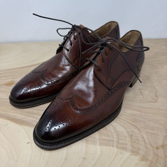MAGNANNI Wing Tip Leather Brown Mens 7.5 M Oxford Shoes main image 11